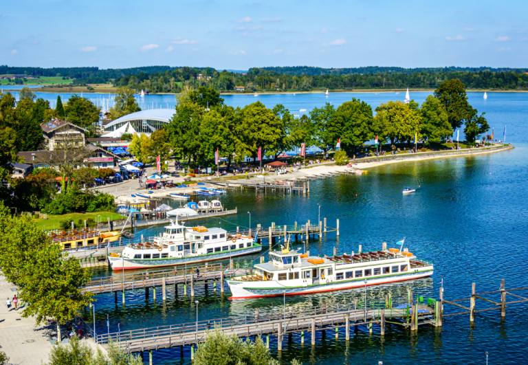 landscape at the Chiemsee lake in bavaria - germany